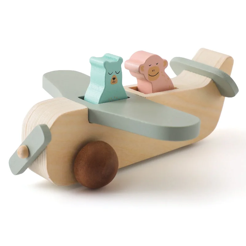 Wooden Sliding Airplane Toy