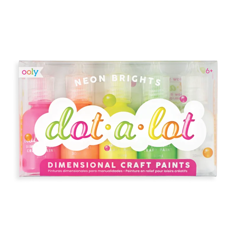 Ooly Dot-a-Lot Craft Paint Set | Neon Brights