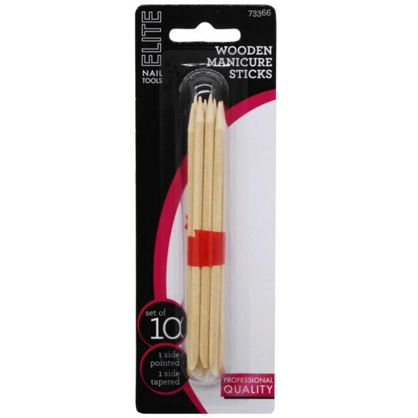 Elite Nail Tools Wooden Manicure Sticks 10 Pack MOQ-28Pcs, 1.02$/Pc