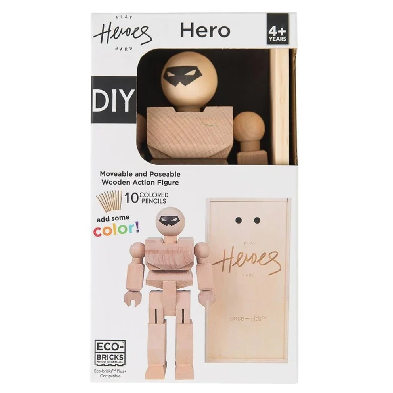 DIY Wooden Action figure (with colour pencils)