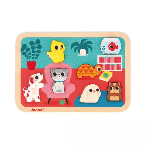 Janod Pets 3D Chunky Wooden Puzzle