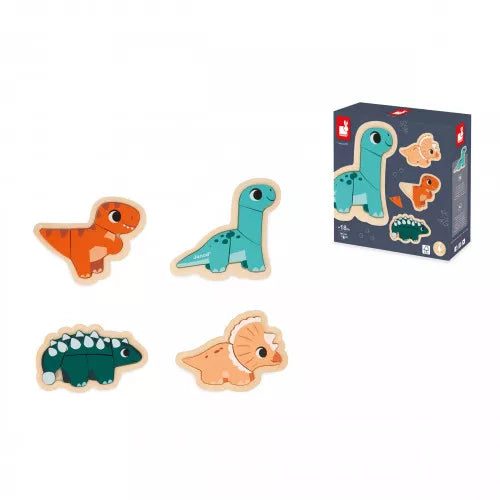 Janod Wooden Progressive Puzzles - Dino