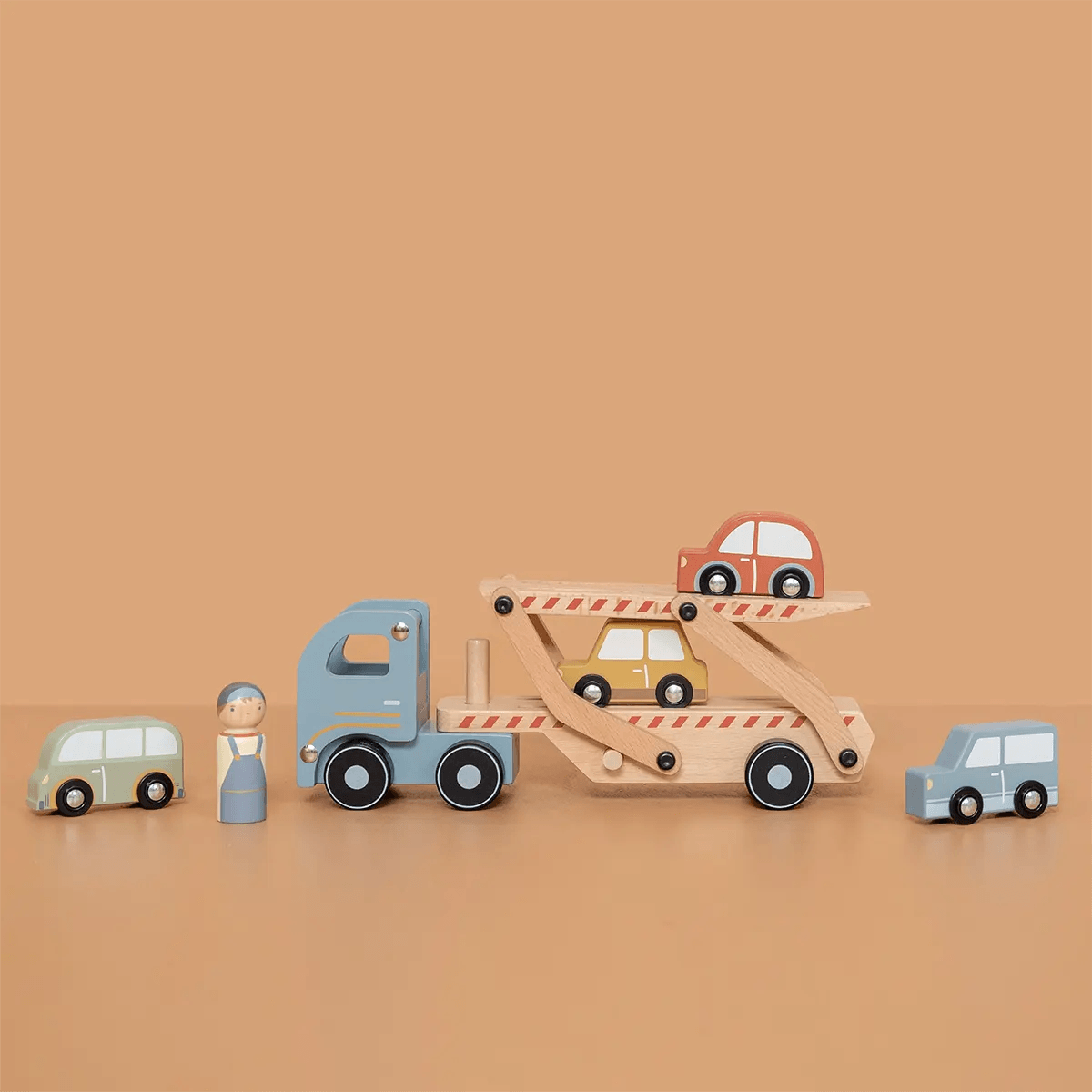 Wooden Toy Truck & Cars