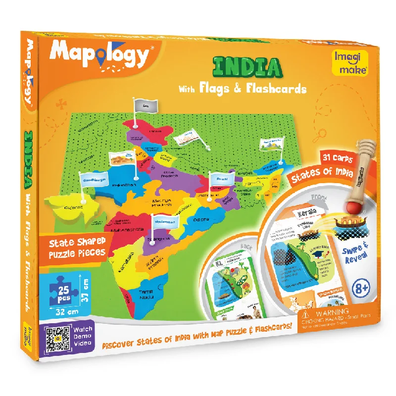 Mapology India With Flags and Flash Card