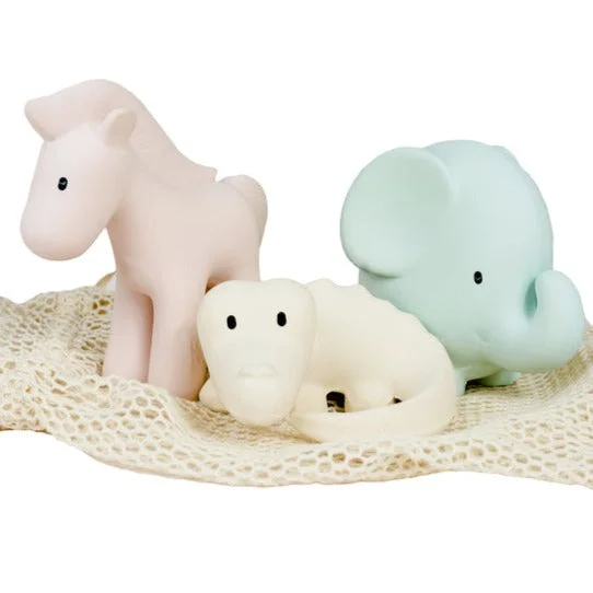 Marshmallow Natural Rubber Animal Set