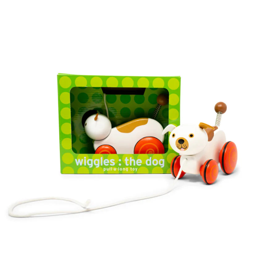 Pull Along Wooden Toy - Wiggles the Dog