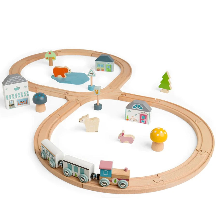 Scandi Wooden Train Set