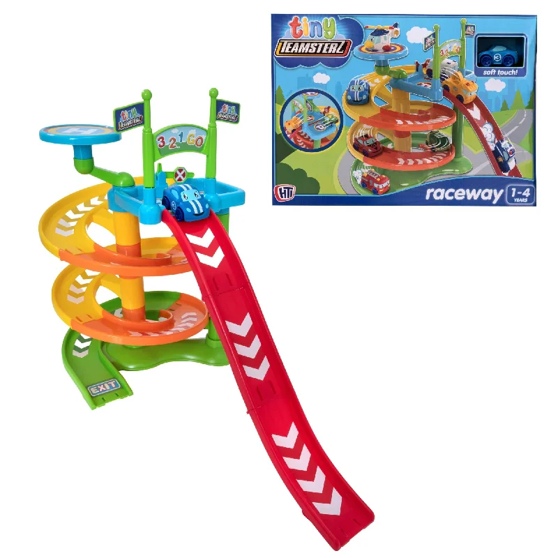 Tiny Teamsterz Spiral Raceway Launcher | Includes 1 Soft Touch Car