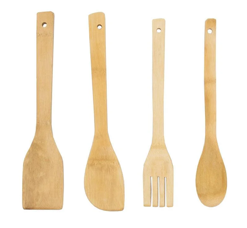 4 PC Set 12" Wooden Cooking Tools