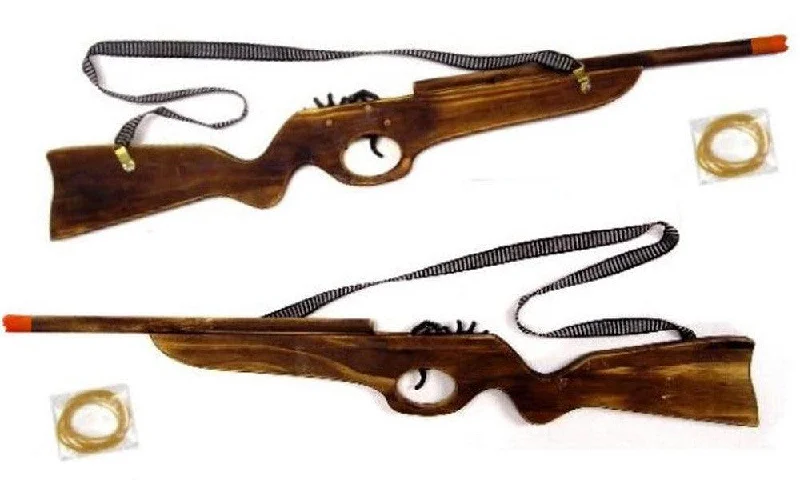 Buy 24 INCH WOODEN RIFLE ELASTIC SHOOTER GUN  Bulk Price