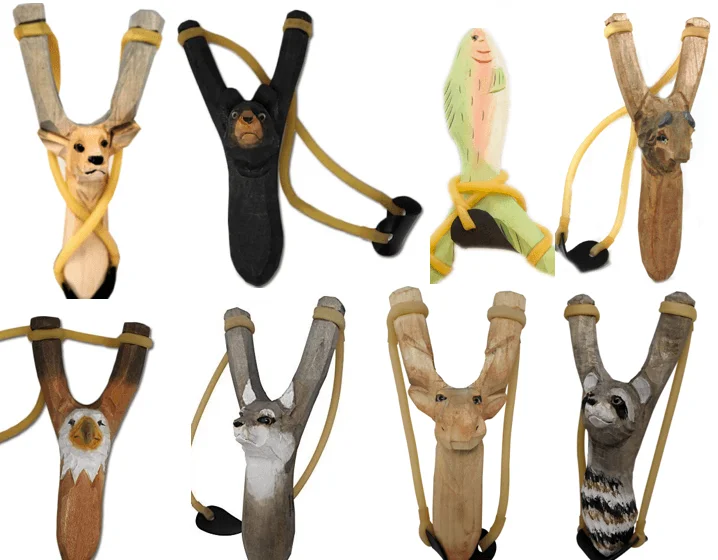 Buy HAND CARVED WOODEN ANIMAL SLINGSHOTS Bulk Price