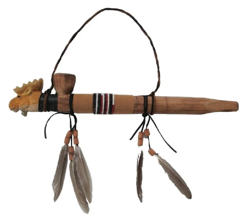 Buy MOOSE HEAD WOODEN PEACE PIPE Bulk Price