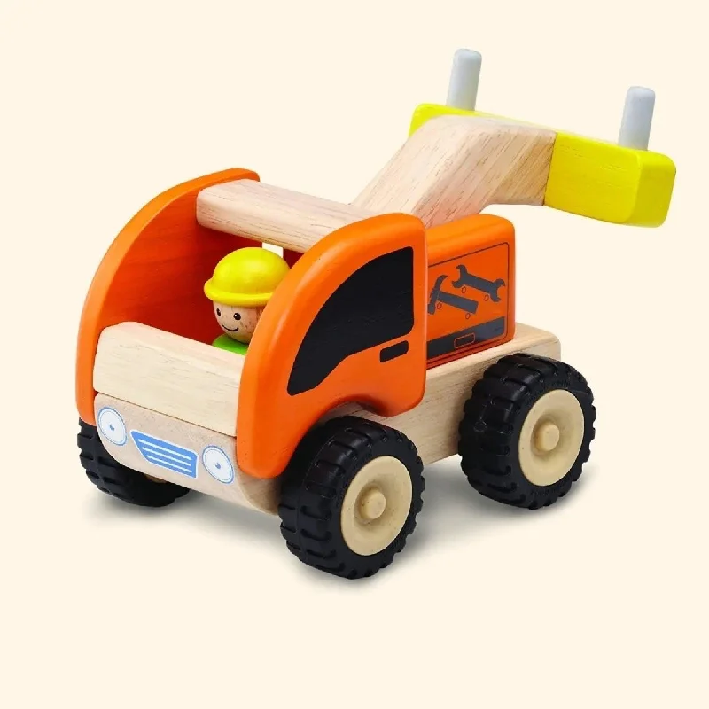 Wooden Toy Tow Truck