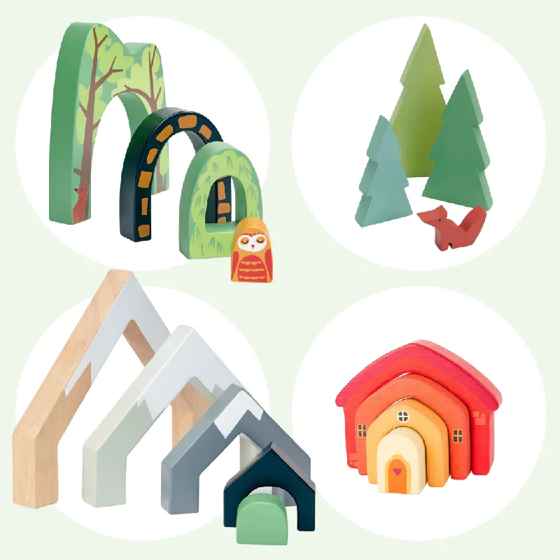 Woodland Mountains, Trees, House and Tunnels Play Set Bundle