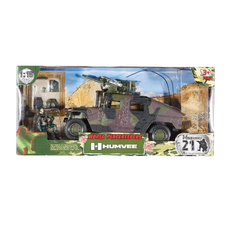 World Peacekeepers 1:18 Humvee Camo With Machine Gun