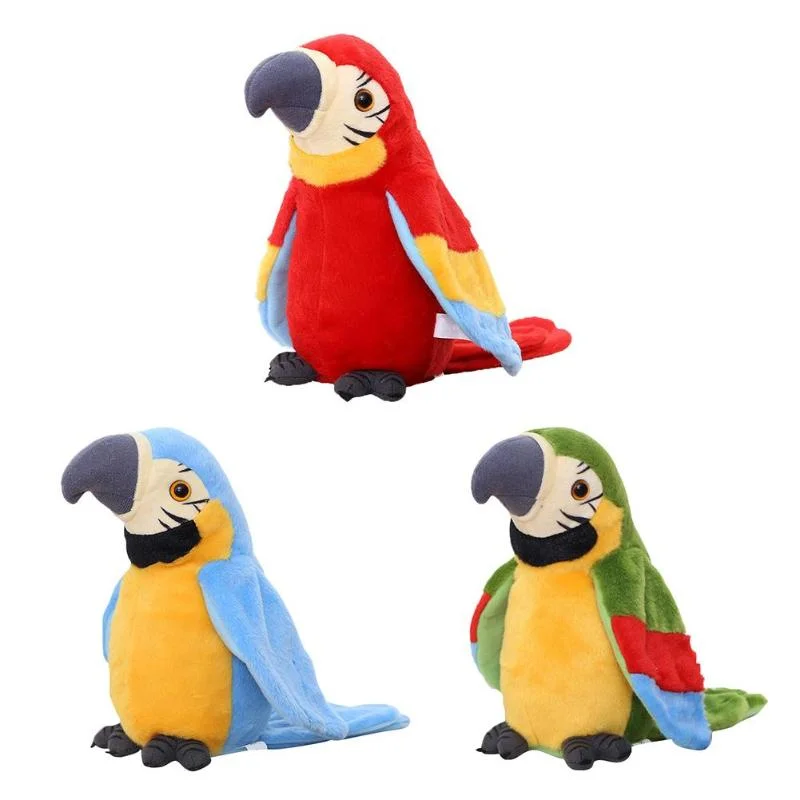 Cute Talking Pets Macaw Stuffed Animal Sound Record Repeats Parrot Plush Toy Electronic Pets