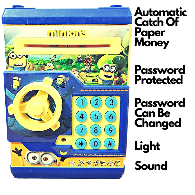 Piggy Bank  with Password | Battery Operated | Lightning | Sound - (Minions)