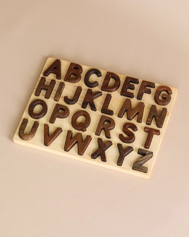 Uppercase Walnut Alphabet Puzzle