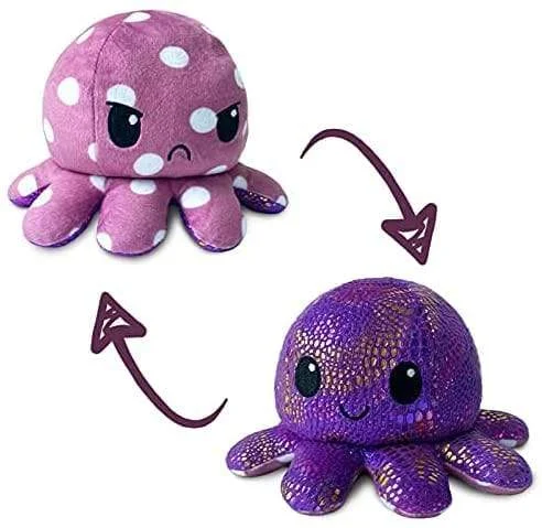 Reversible Octopus Plushie: Polka Dot/Shimmer