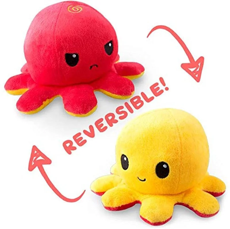 Reversible Octopus Plushie: Red and Yellow